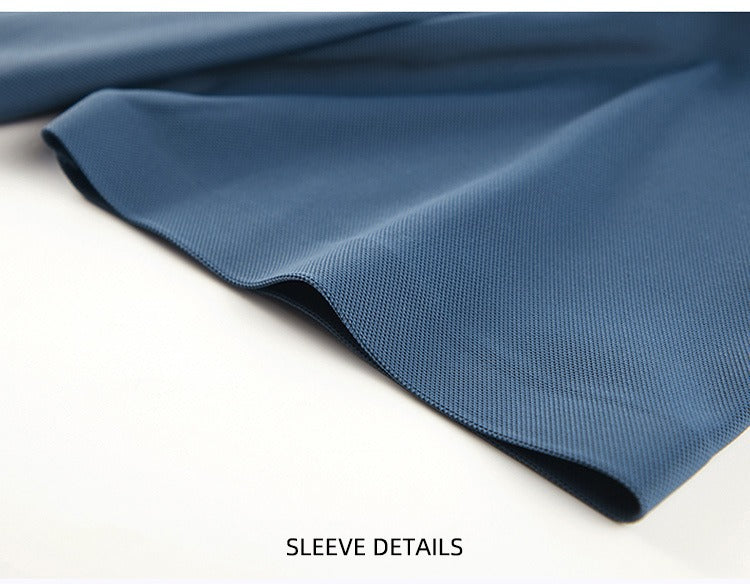 Herren Sommer Nahtloses T-Shirt Aus Eisseide Einfarbig Kurzarm Lässiges Stretch-Poloshirt | Y678 