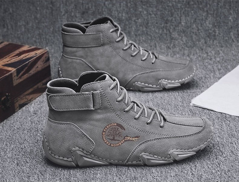 Flache kurze Herrenstiefel, Modetrend, Outdoor, echte, lässige Martin-Stiefeletten | 88377 