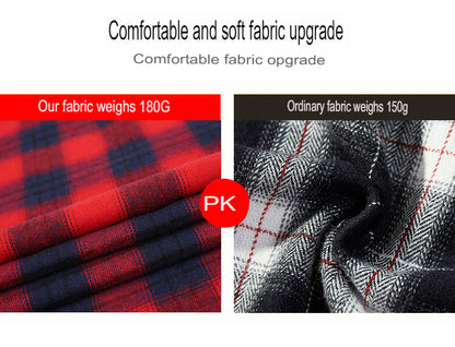 Men Slim Wear Plaid Premium Long Sleeve Double Pocket Flannel Foreign Trade Shirt | M501