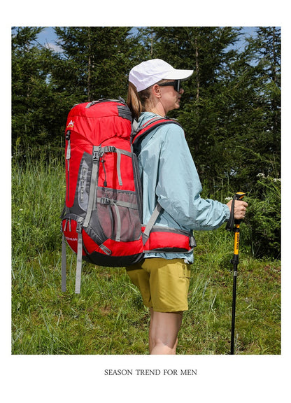 65+5L Outdoor-Wanderrucksack – Wasserdichter Trekkingrucksack mit großem Fassungsvermögen, Reflektorstreifen und erweiterbarem Design | 2201 