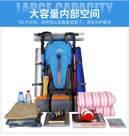 65+5L Outdoor-Wanderrucksack – Wasserdichter Trekkingrucksack mit großem Fassungsvermögen, Reflektorstreifen und erweiterbarem Design | 2201 
