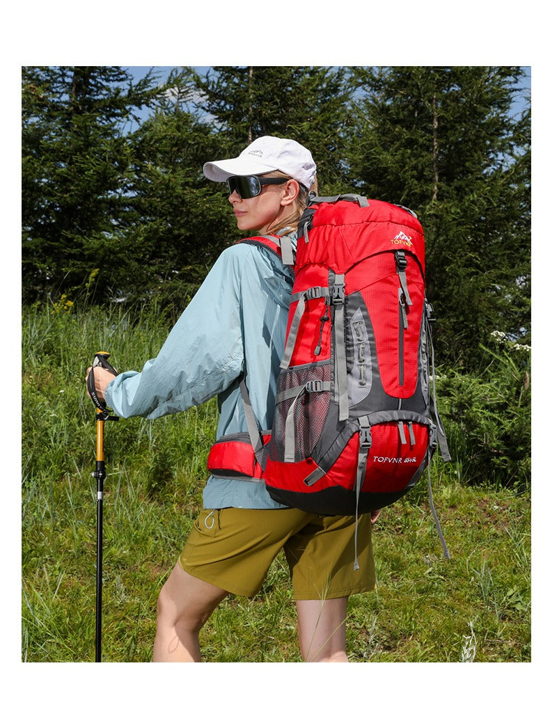 65+5L Outdoor-Wanderrucksack – Wasserdichter Trekkingrucksack mit großem Fassungsvermögen, Reflektorstreifen und erweiterbarem Design | 2201 
