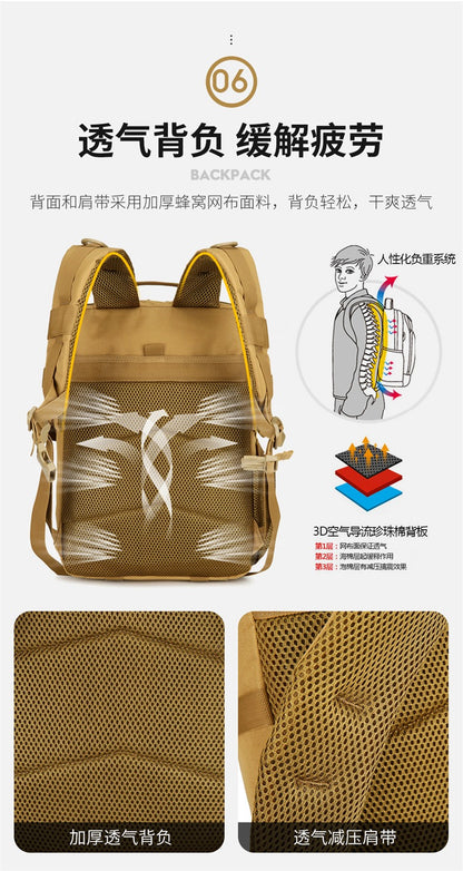 Vanaheimr Taktischer Outdoor-Rucksack – Multifunktionaler Wander- und Reise-Tagesrucksack für Männer und Frauen | 22810 