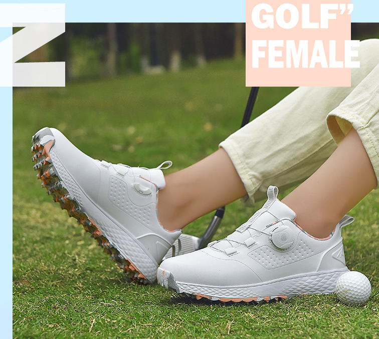 Unisex Golf Shoes with Rotating Buckle Closure Waterproof Spike less Golf Sneakers Casual Athletic Shoes X19