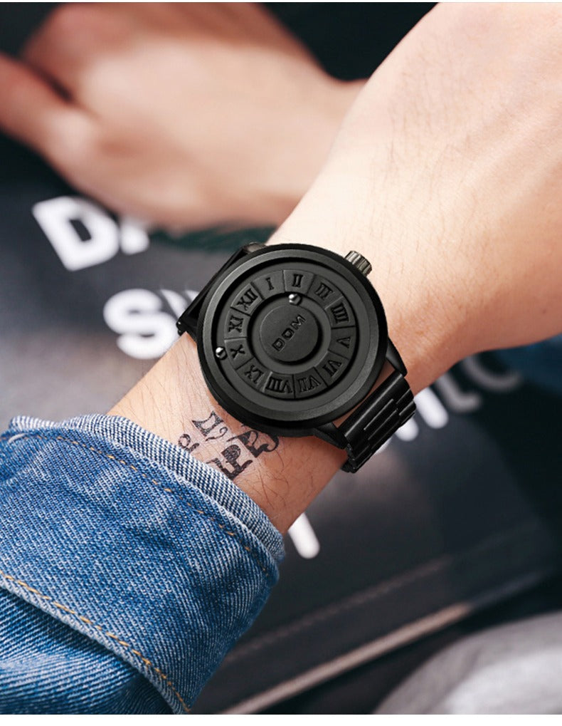 Herrenuhren Magnetischer Rollzeiger Einzigartiges Design Luxus-Armbanduhr aus Edelstahl | 0047 