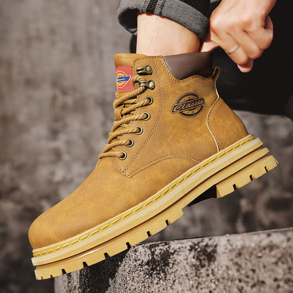 Herren-Lederstiefel im britischen Stil, High-Top-Arbeitskleidung, Freizeitschuhe | 6005 