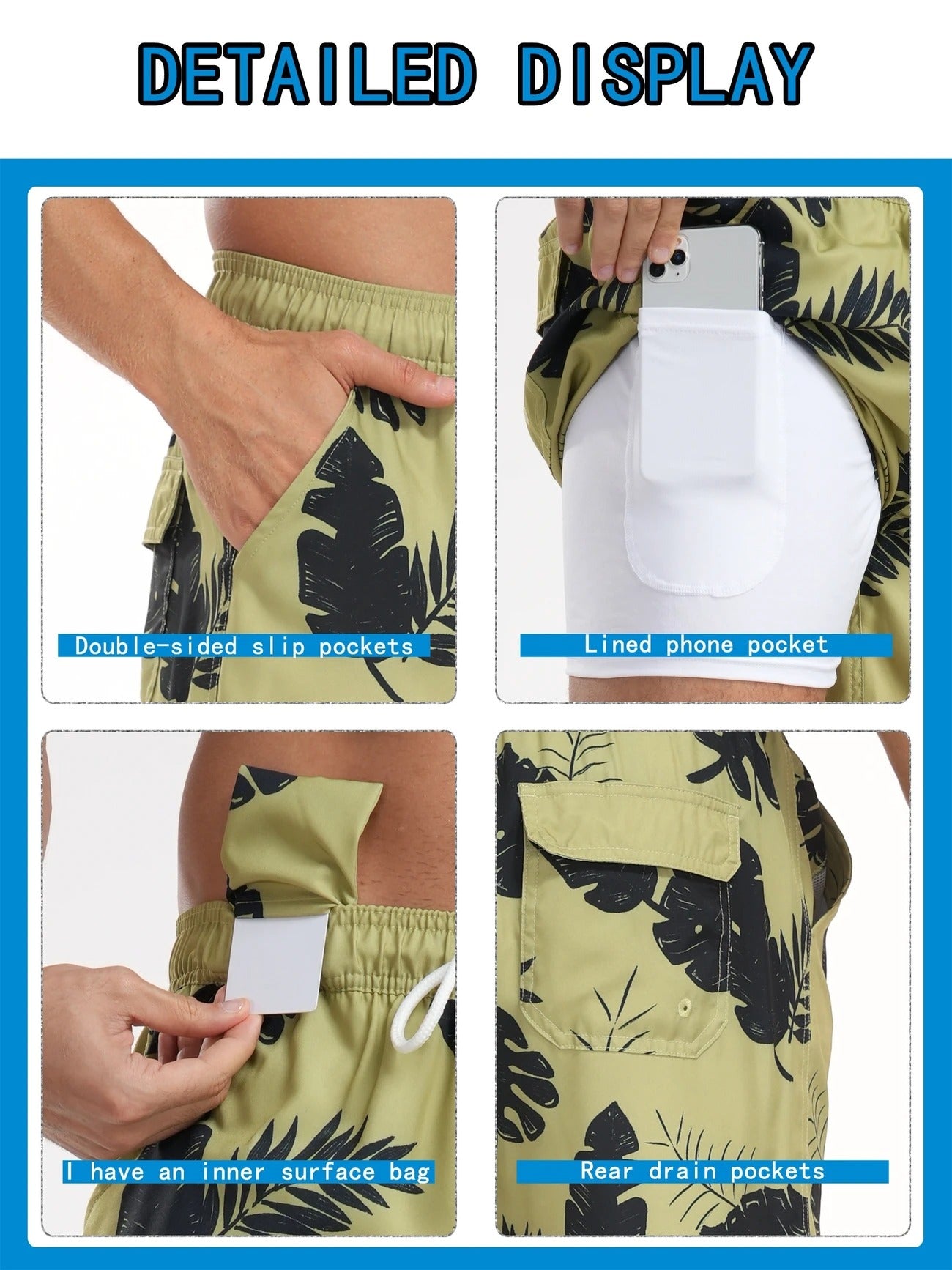 Schnelltrocknende Sommer-Strandshorts für Herren, mit Milchseide gefütterte Badehose für Männer | 265SCTK 
