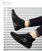 Flache kurze Herrenstiefel, Modetrend, Outdoor, echte, lässige Martin-Stiefeletten | 88377 