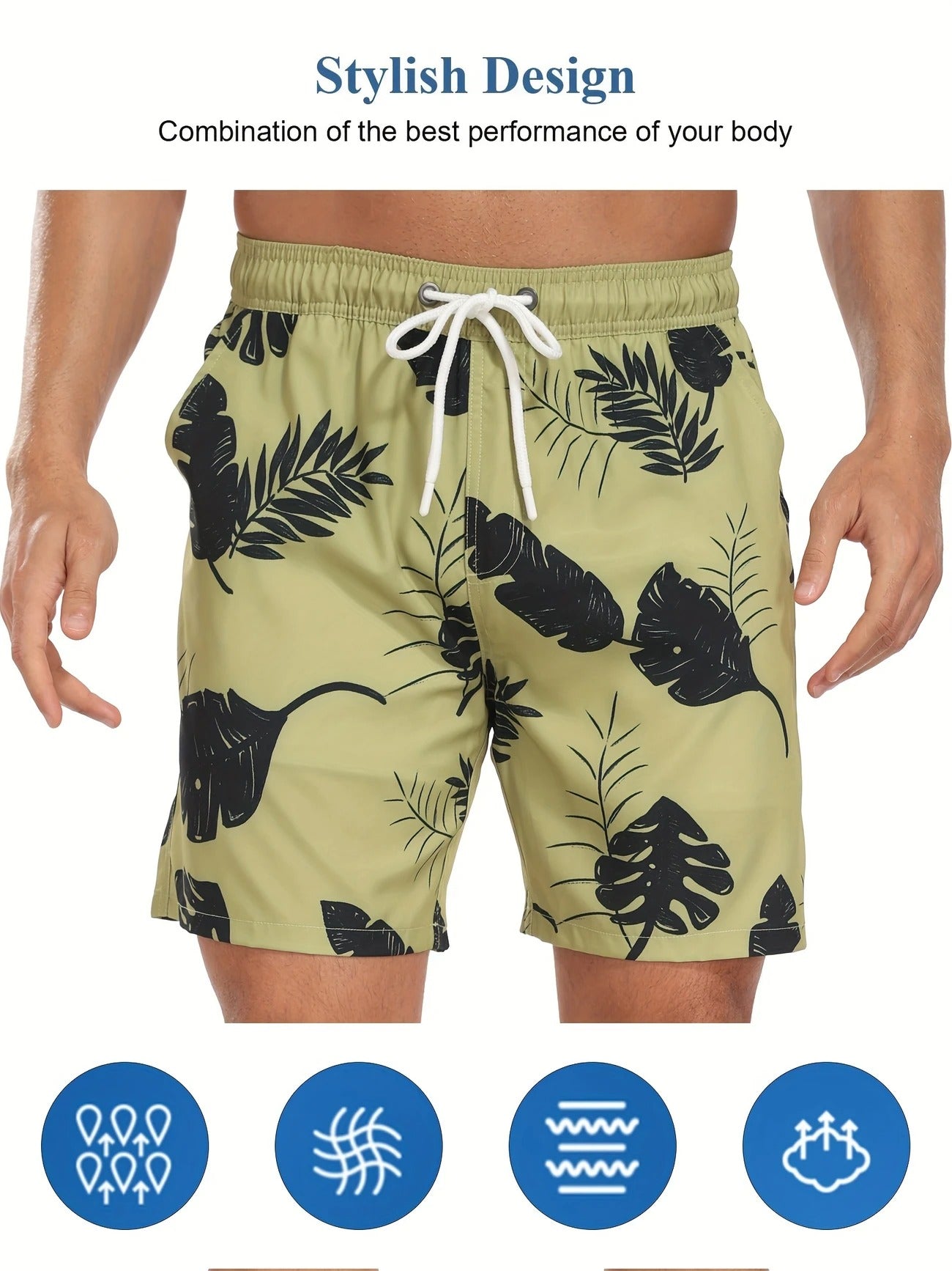 Schnelltrocknende Sommer-Strandshorts für Herren, mit Milchseide gefütterte Badehose für Männer | 265SCTK 