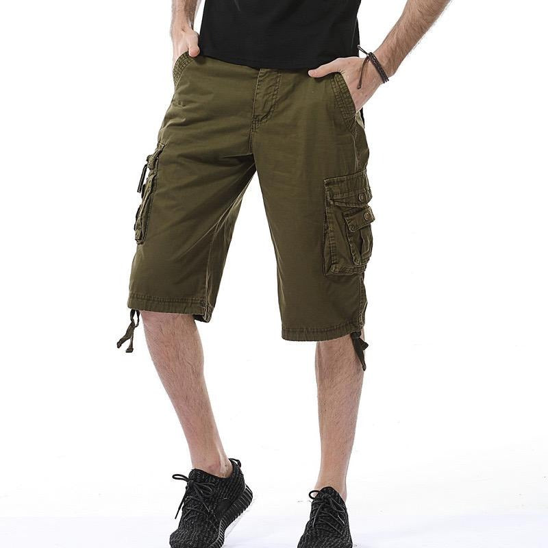 Übergröße Herren Cargo Combat Shorts Baumwolle Vielseitige Halbhose Twill Knie 3/4 Short Große Größe Taille von 36" - 48" | A082