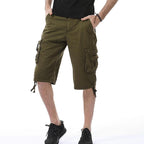 Übergröße Herren Cargo Combat Shorts Baumwolle Vielseitige Halbhose Twill Knie 3/4 Short Große Größe Taille von 36" - 48" | A082