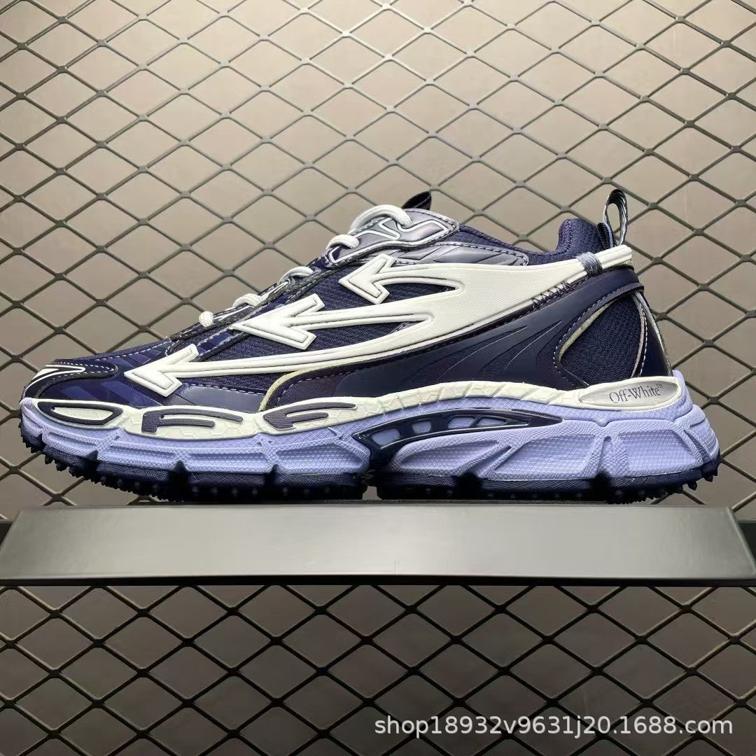 Off-White Premium Chunky Dad Sneakers Unisex Thick-Sole Casual Shoes Arrow Design Height-Increasing Trainers