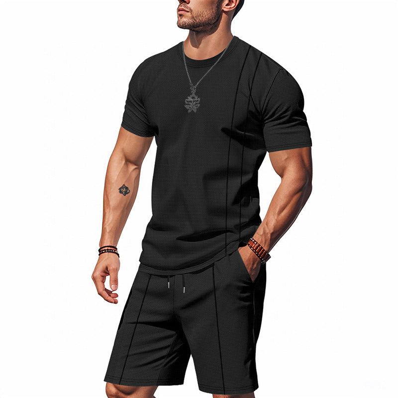 Herren-Lounge-Set mit Waffelstruktur – 2025 Frühling/Sommer, lässiges zweiteiliges Outfit | CY20 