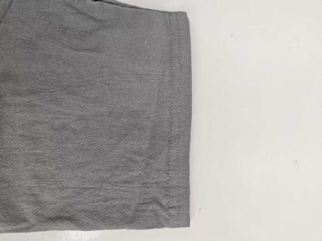 Herren Oversized Leinen Kapuzenhemd – Kurzarm Amekaji Casual Sommer Overshirt | 2455C 