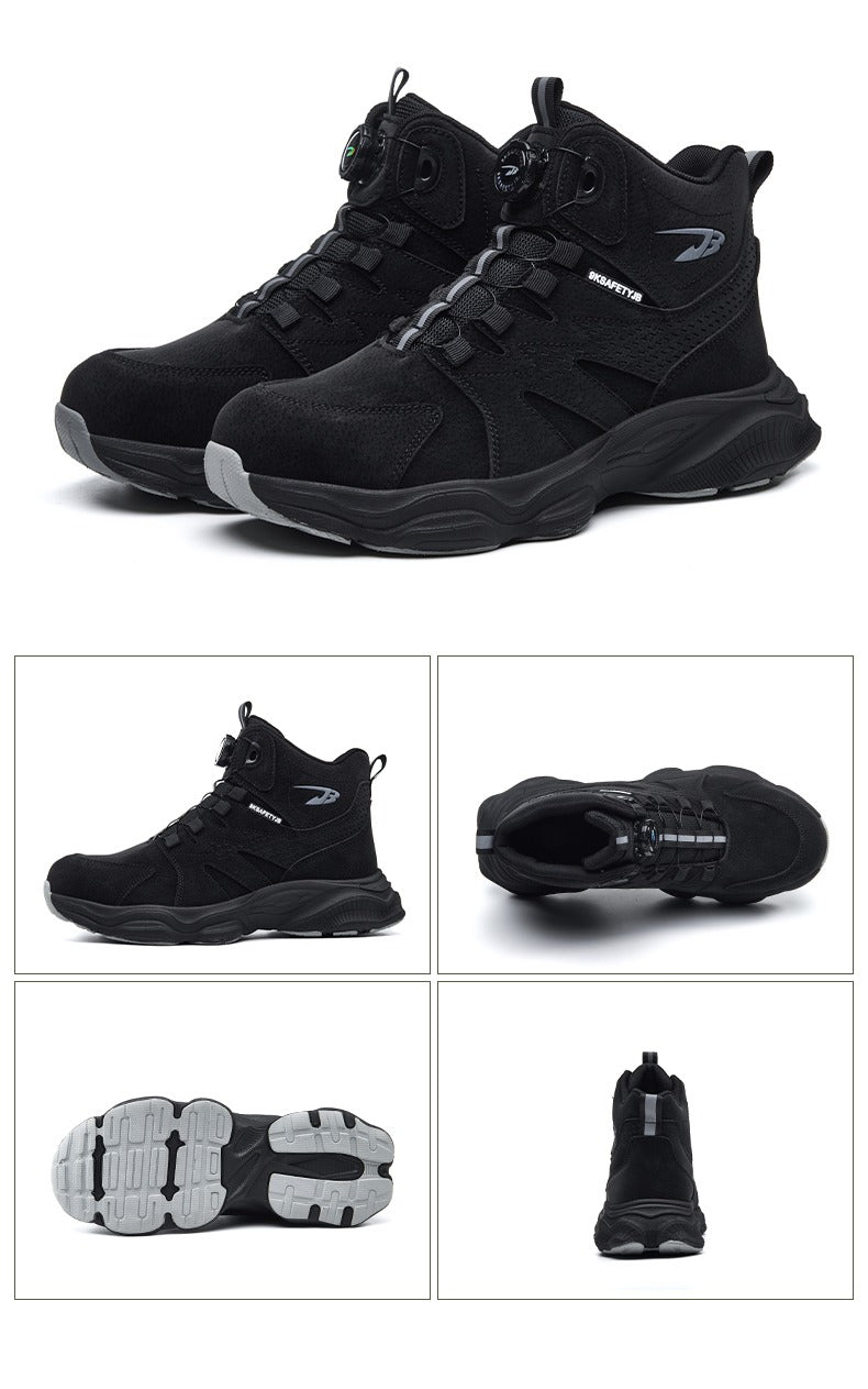 Men's Steel Toe Winter Safety Shoes Microfiber Leather Boots Anti-Smash Non-Slip Work Shoes | 7926