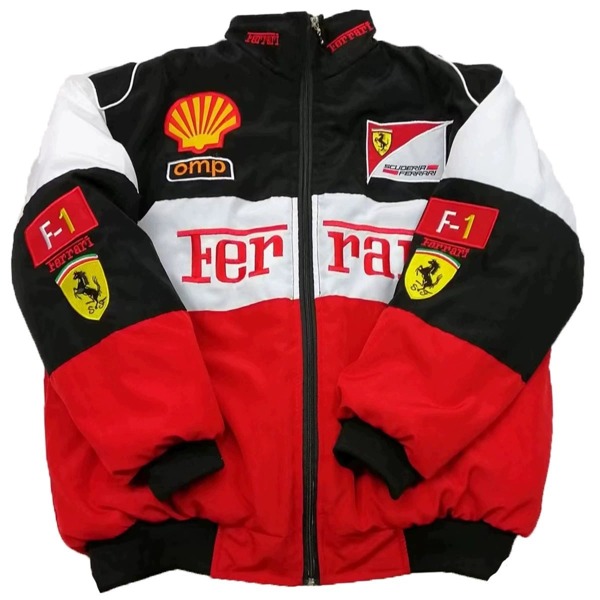 F1 Ferrari bestickte Rennanzugjacke im Retro-Stil, Motorradjacke für Frühling und Herbst | AL776286320703 