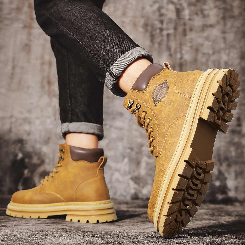 Herren-Lederstiefel im britischen Stil, High-Top-Arbeitskleidung, Freizeitschuhe | 6005 