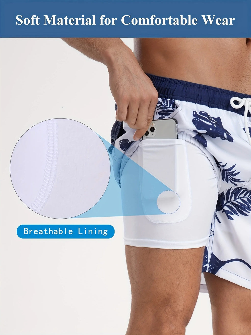 Schnelltrocknende Sommer-Strandshorts für Herren, mit Milchseide gefütterte Badehose für Männer | 265SCTK 