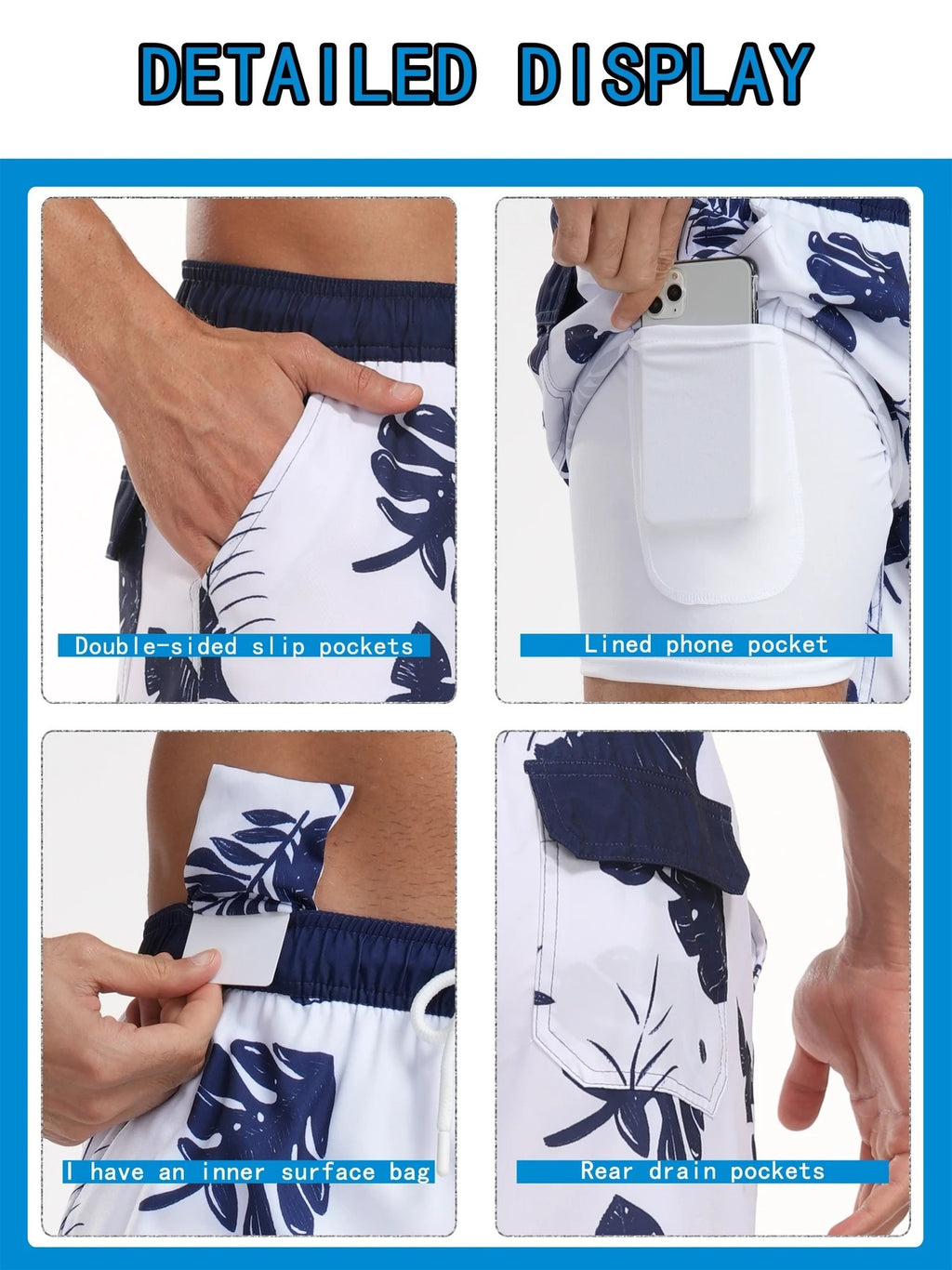 Schnelltrocknende Sommer-Strandshorts für Herren, mit Milchseide gefütterte Badehose für Männer | 265SCTK 