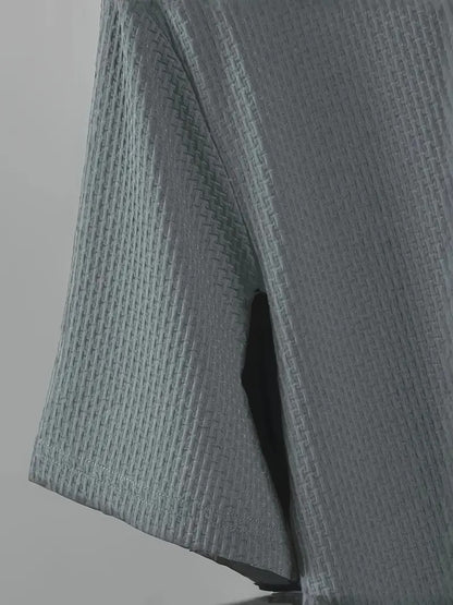 Herren-T-Shirt mit Bambusstreifen, kurzärmelig, atmungsaktiv, dehnbar, für den Sommer, Freizeitkleidung | 115 CSF 