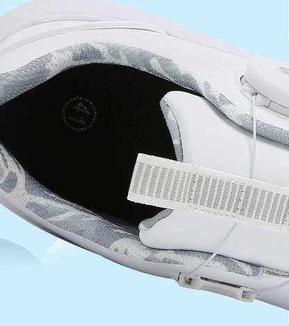 Unisex Golf Shoes with Rotating Buckle Closure Waterproof Spike less Golf Sneakers Casual Athletic Shoes X19