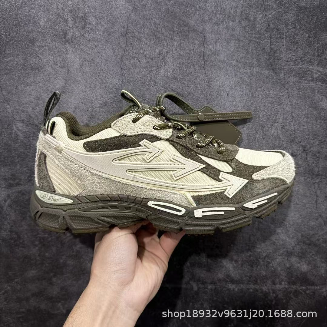 Off-White Premium Chunky Dad Sneakers Unisex Thick-Sole Casual Shoes Arrow Design Height-Increasing Trainers