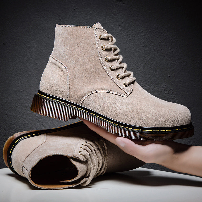 Britische Retro-Lederstiefeletten für Herren, modische Thermo-Outdoor-Schuhe | 8916 