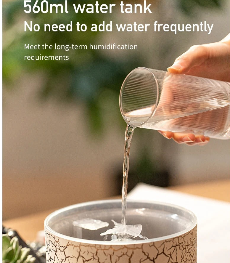 Lava Cracked Volcano Diffusor für ätherische Öle, Quallenspray, Simulation von Feuer und Flammeneffekt, Luftbefeuchter, Heimdiffusor | V21b pro 