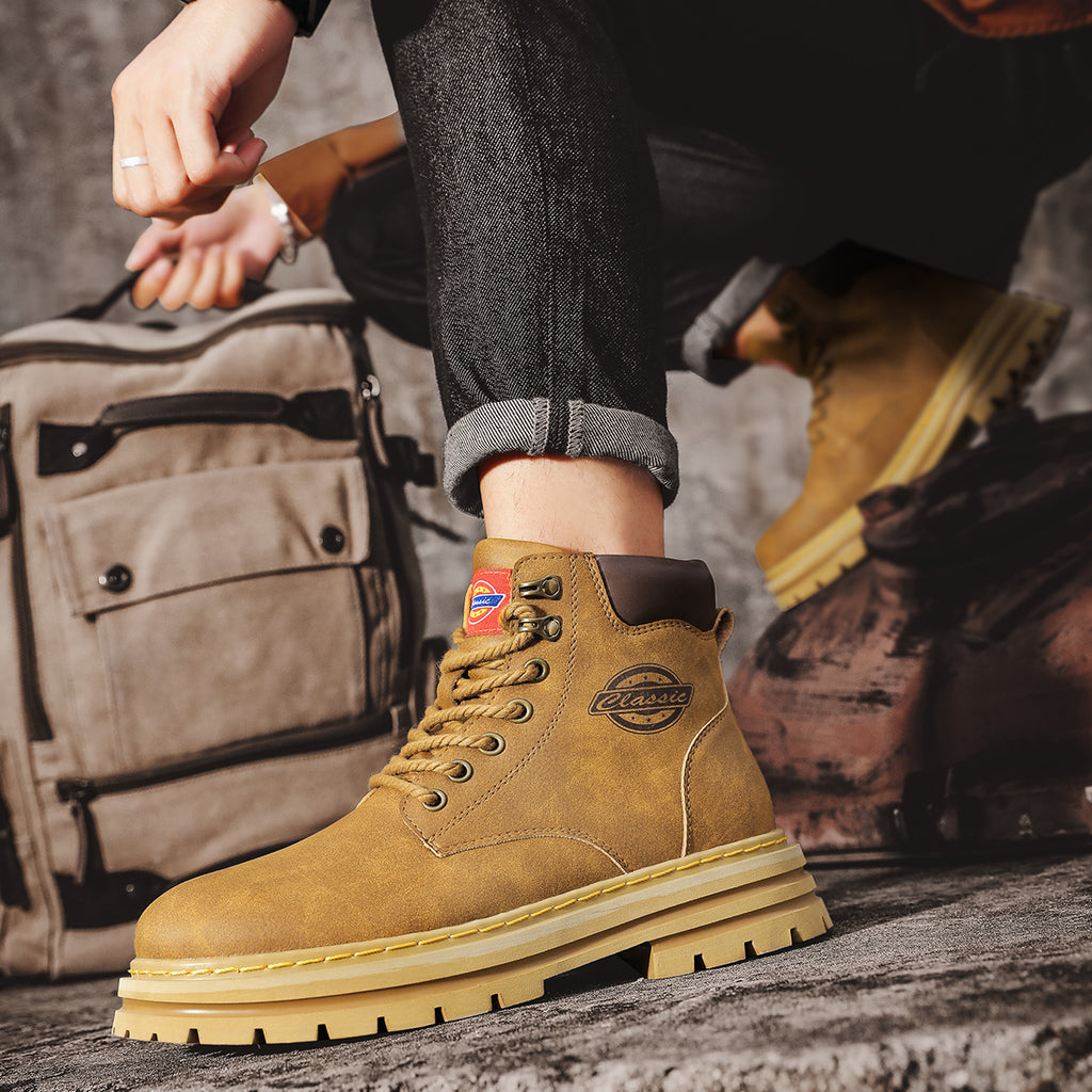 Herren-Lederstiefel im britischen Stil, High-Top-Arbeitskleidung, Freizeitschuhe | 6005 