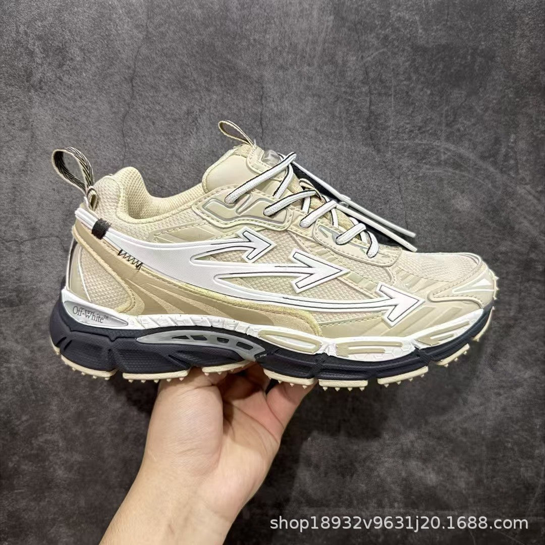 Off-White Premium Chunky Dad Sneakers Unisex Thick-Sole Casual Shoes Arrow Design Height-Increasing Trainers