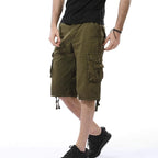 Übergröße Herren Cargo Combat Shorts Baumwolle Vielseitige Halbhose Twill Knie 3/4 Short Große Größe Taille von 36" - 48" | A082