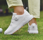 Unisex Golf Shoes with Rotating Buckle Closure Waterproof Spike less Golf Sneakers Casual Athletic Shoes X19