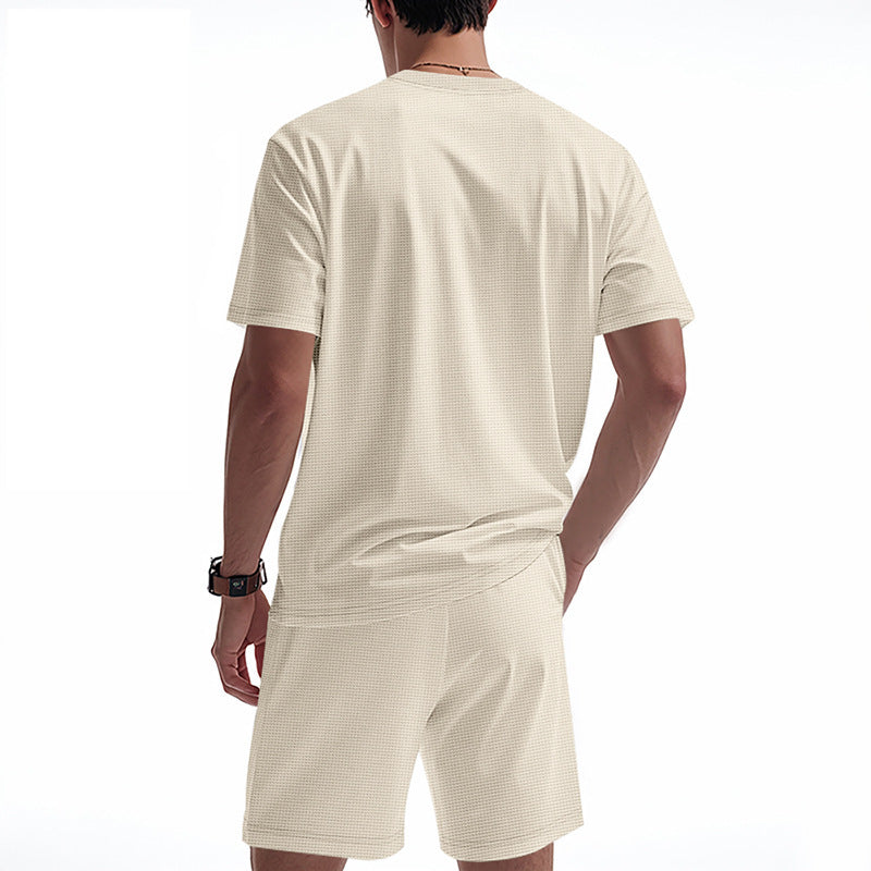 Herren-Lounge-Set mit Waffelstruktur – 2025 Frühling/Sommer, lässiges zweiteiliges Outfit | CY20 