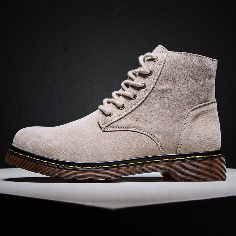 Britische Retro-Lederstiefeletten für Herren, modische Thermo-Outdoor-Schuhe | 8916 