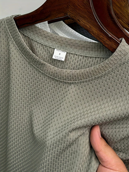 Herren-T-Shirt mit Bambusstreifen, kurzärmelig, atmungsaktiv, dehnbar, für den Sommer, Freizeitkleidung | 115 CSF 