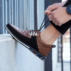 Herren-Derby-Schuhe im britischen Stil mit Karomuster, rutschfeste Leder-Loafer, Mokassins, Hochzeitsschuhe |
