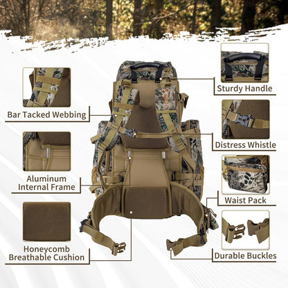 Kane 3D Tactical Jagdrucksack – Große multifunktionale Outdoor-Tasche | HUNT01 
