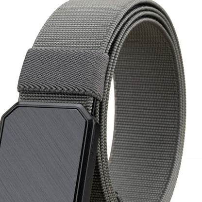 Ceinture élastique en nylon extensible pour homme avec boucle en métal magnétique 