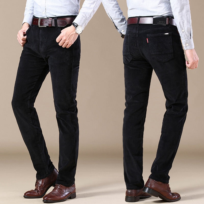 Herren Cordhose Straight Tube Slim Fit Jeans Elastische Businesshose Vielseitige Hose Lässige Dehnbare Bequeme Hose | 6686 