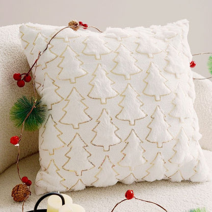 Christmas Plush Cushion Cover Decorated Square Pillow Luxurious Living Room Pillow For Home Décor |