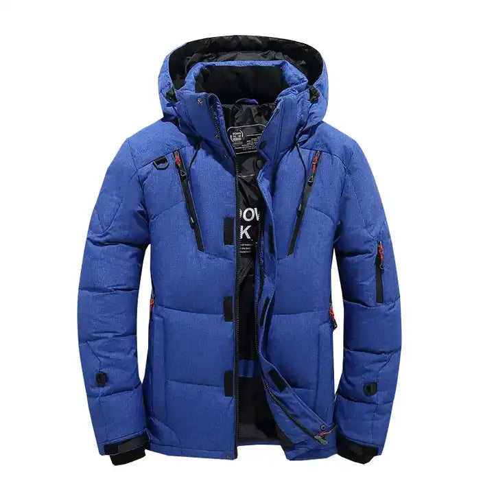 Men's Parka Duck Down Jacket Winter Coat Thick Hooded Puffer Hiking Warm Jacket | 1987