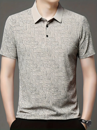 Leichtes Sommer-Golfhemd für Herren, lässiges Button-Up-Kurzarmhemd | Q135 
