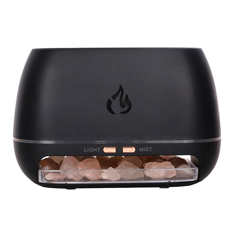Himalaya-Kristallsalzsteine, Aroma-Luftbefeuchter, 7 Farben, LED, USB, tragbar, Feuerflamme, Aromatherapie, ätherisches Öl, Diffusor | 101 