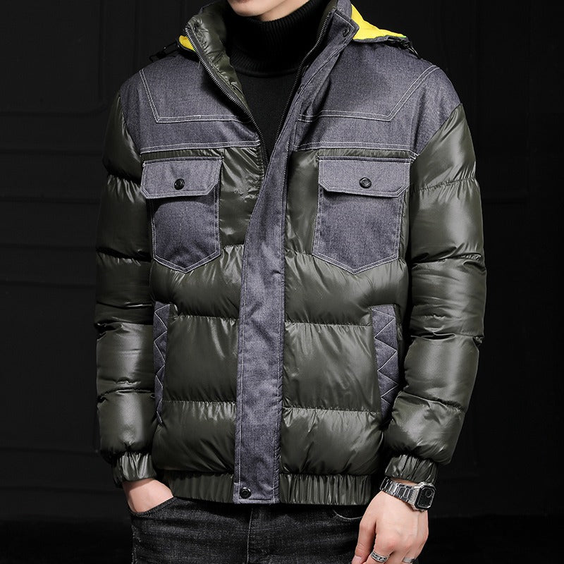 Men's Woven Jacket Windbreaker Insulated Cold Resistance Vintage Streetwear Tactical Coats Puffer Jacket | 7718A