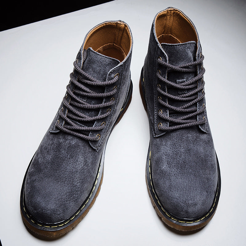 Britische Retro-Lederstiefeletten für Herren, modische Thermo-Outdoor-Schuhe | 8916 