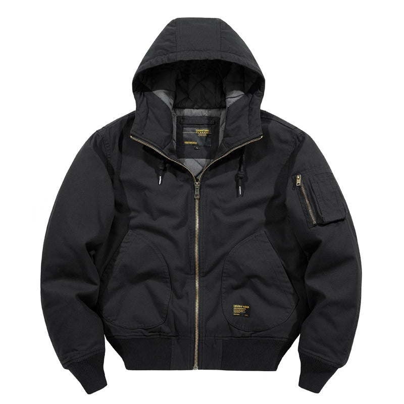 Herren Bomberjacke mit Kapuze Luxusjacke Motorrad Vintage Jacke | 8021 