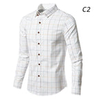 Herrenhemd aus 100 % Baumwolle, langärmelig, kariert, Slim Fit, Button-Down-Hemd | 228-CS27 
