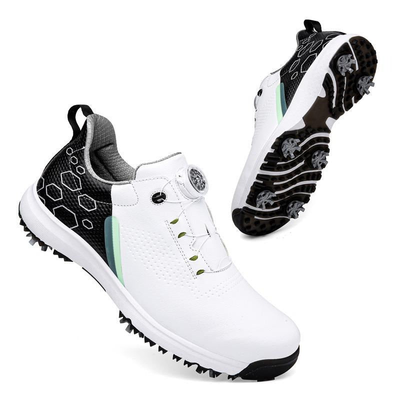 Premium Quality Men's Waterproof Golf Shoes with Spikes - Quick Lacing Trainers | 999A