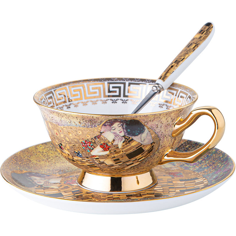 BAOFULL Premium Bone China Coffee Cup & Saucer Set | Elegant Gift Box for Afternoon Tea | European Style Porcelain Drinkware
