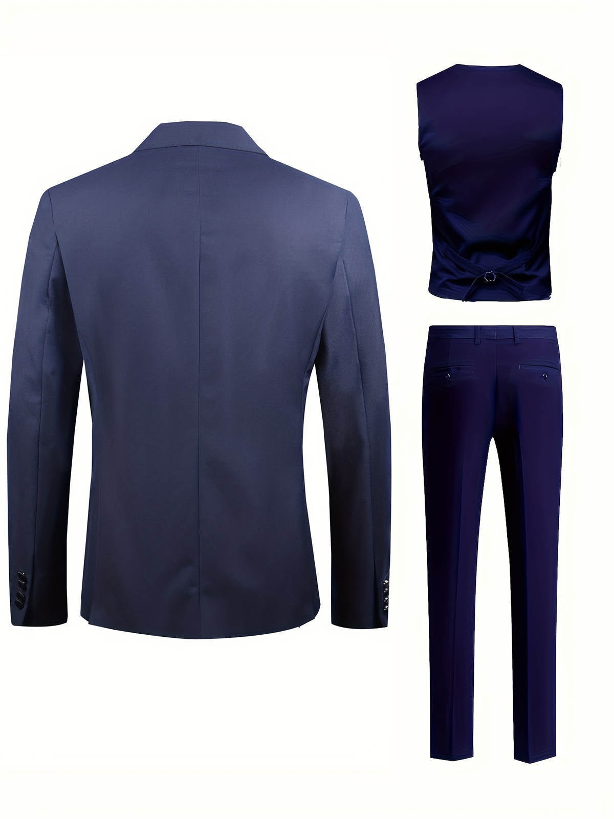 Men's Two-Tone Tuxedo Three-Piece Suit | Double-Breasted Banquet Blazer Set | Slim Fit Dinner Suit for Weddings | AK113